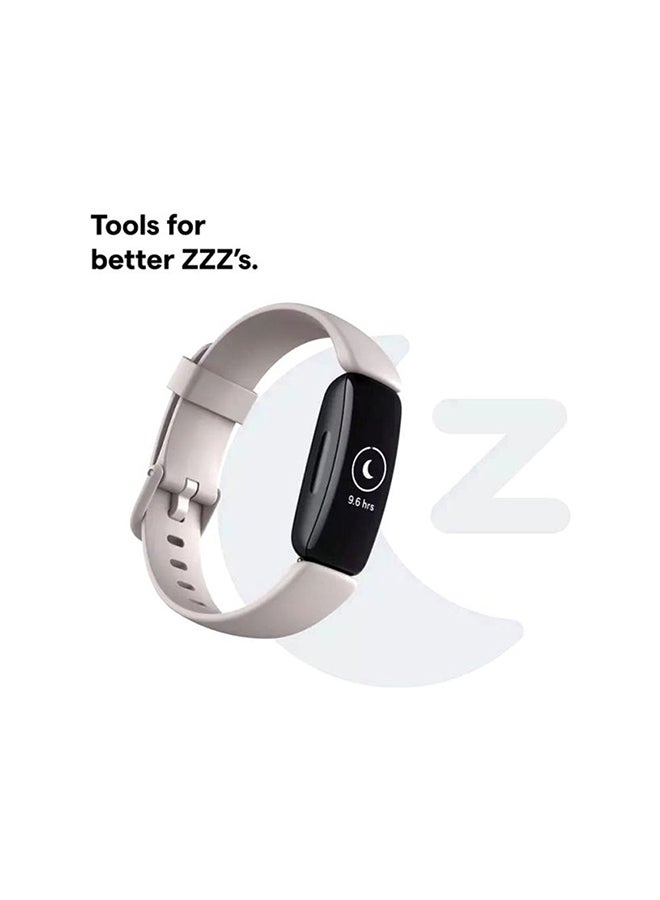 Inspire 2, Health And Fitness Tracker With Free 1-Year Fitbit Premium Trial, 24/7 Heart Rate And Upto 10 Days Battery Lunar White/Black