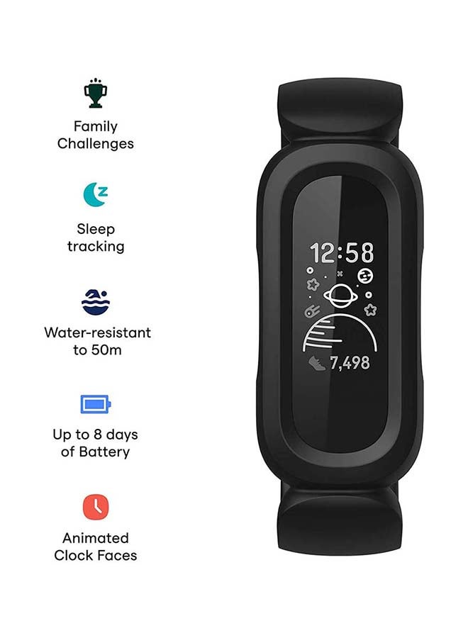 Ace 3 Activity Tracker For Kids With Animated Clock Faces Up To 8 Days Battery Life And Water Resistant Up To 50 m Black/Sport Red