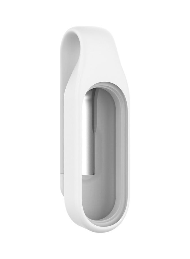 Replacement Clip Type Strap Protective Case for Xiao-mi Mi Band 3/4 Bracelet White