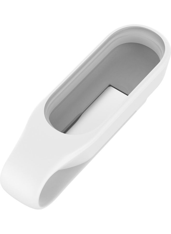 Replacement Clip Type Strap Protective Case for Xiao-mi Mi Band 3/4 Bracelet White
