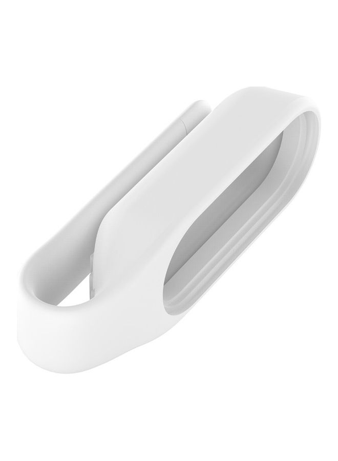 Replacement Clip Type Strap Protective Case for Xiao-mi Mi Band 3/4 Bracelet White