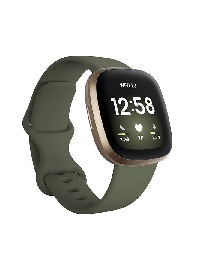 Versa 3 Health And Fitness Smartwatch With GPS Olive/Soft Gold Aluminum