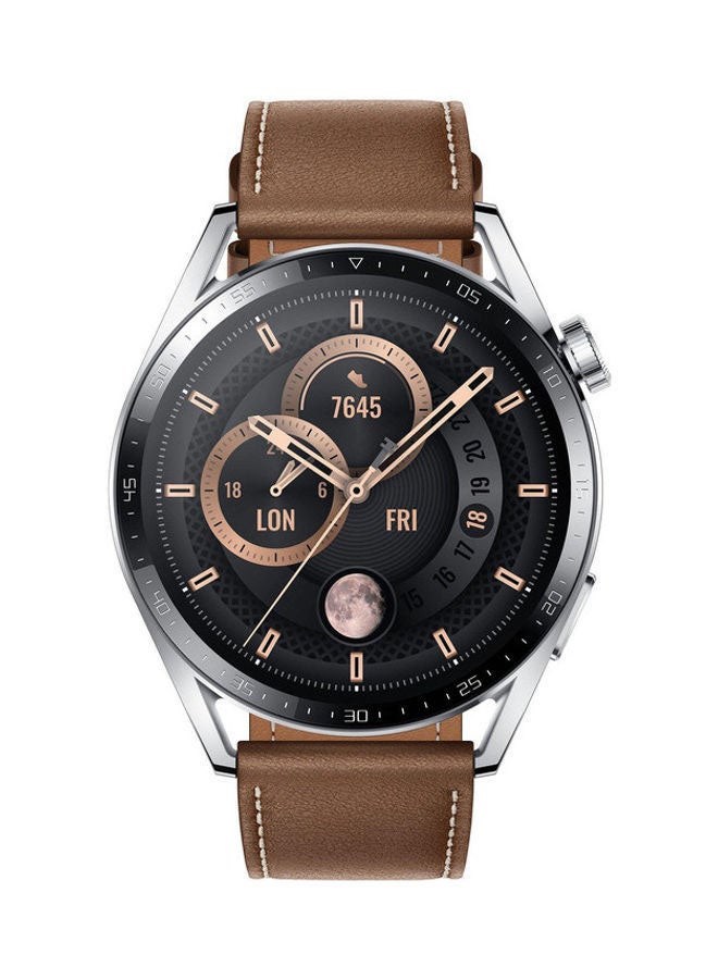 GT3 Classic Leather Strap Watch Brown