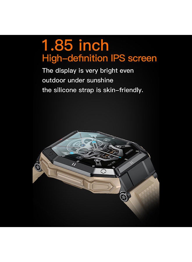 K55 Outdoor Smart Sports Watch, 1.85'' Full-Touch Screen, Sturdy Body, BT Call, 24 Sports Modes, 20 Days Standby, Health Monitor, Message Reminder, Compatible with Android iOS