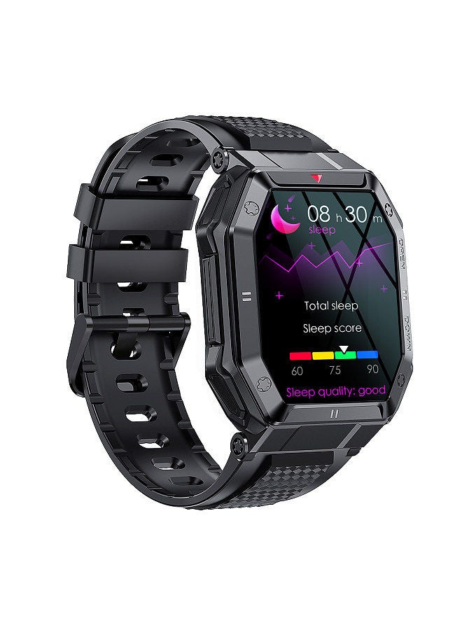 K55 Outdoor Smart Sports Watch 1.85'' IPS Full-Touch Screen Sturdy Body BT Call 24 Sports Modes Black