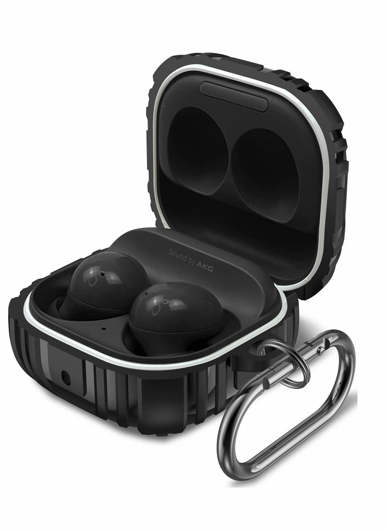 Galaxy Buds Pro Case/Buds Live Case/Galaxy Buds 2 Case, Armor Full Body Rugged Protective Case Cover Men Women with Keychain for Samsung Earbuds Case (Black)