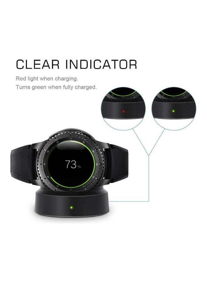 Wireless Smartwatch Charger Dock Pad For Samsung Gear S3 Smart Watch Black