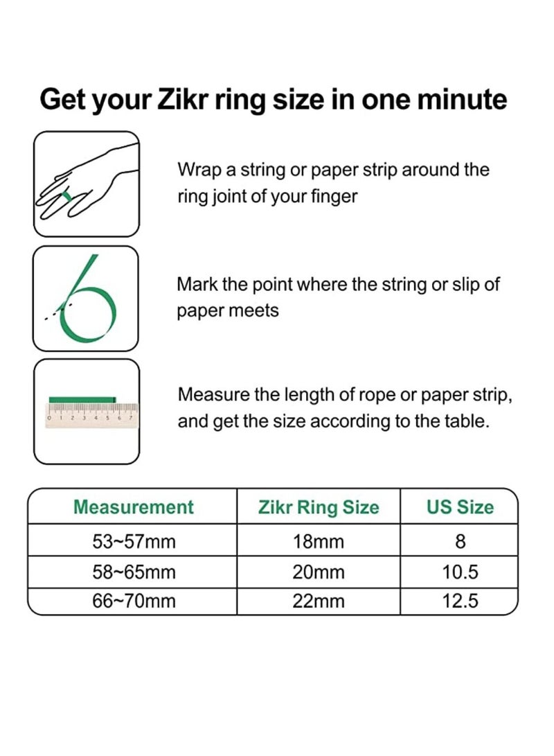 Smart Tasbih Plastic Zikr Lite Ring Green 20MM