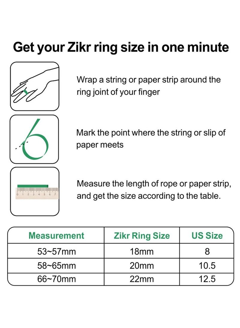 Smart Tasbih Plastic Zikr Lite Ring White 18MM