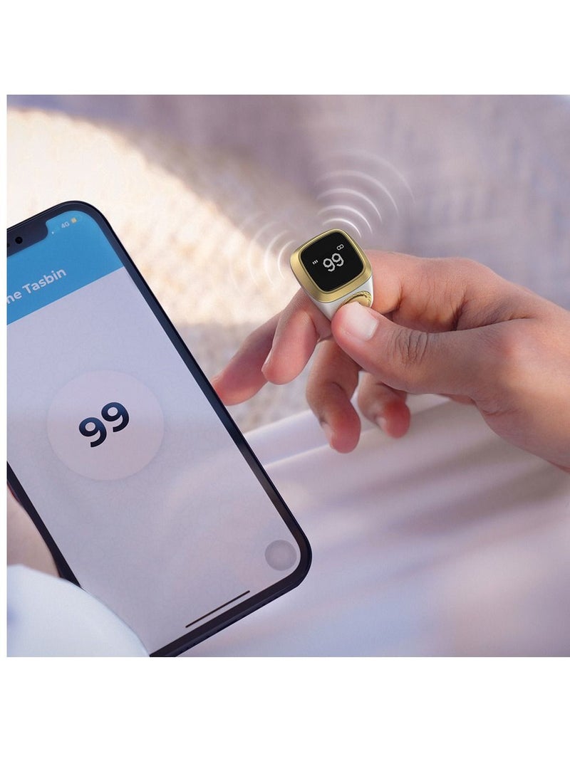 Smart Tasbih Plastic Zikr Lite Ring White 18MM