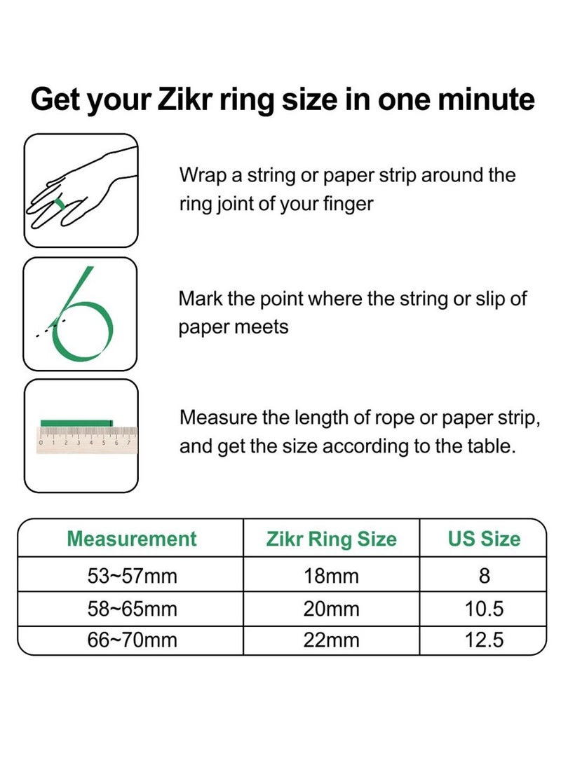 Smart Tasbih Plastic Zikr Lite Ring Black 20MM