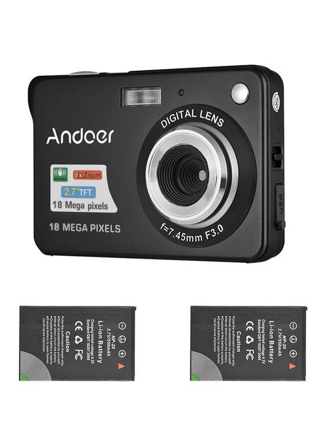 18MP 720P 2.7 Inch LCD Screen Digital Camera With 2-Piece Battery