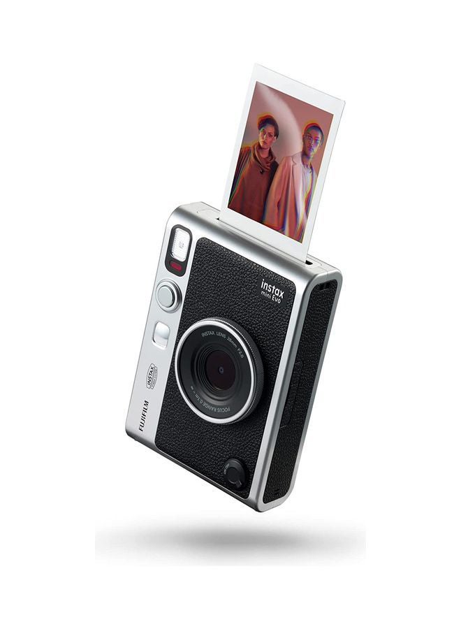 Instax Mini EVO Hybrid Instant Camera – Black (USB-C) | Instant Print with Digital Preview, Creative Modes & Built-In Selfie Mirror