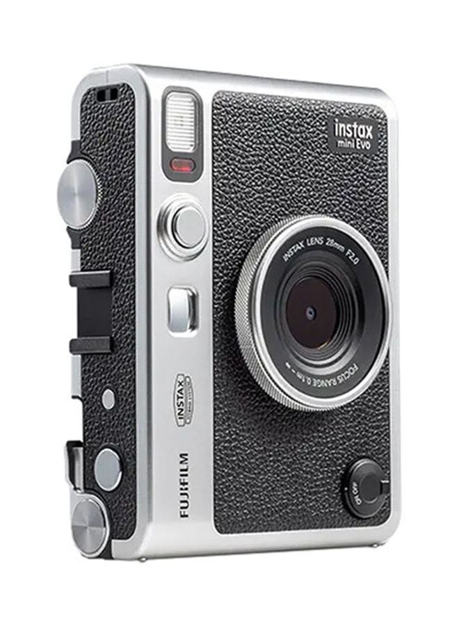 Instax Mini EVO Hybrid Instant Camera – Black (USB-C) | Instant Print with Digital Preview, Creative Modes & Built-In Selfie Mirror