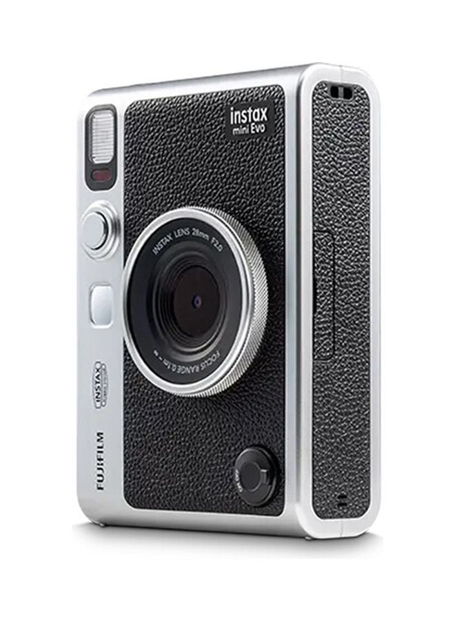 Instax Mini EVO Hybrid Instant Camera – Black (USB-C) | Instant Print with Digital Preview, Creative Modes & Built-In Selfie Mirror