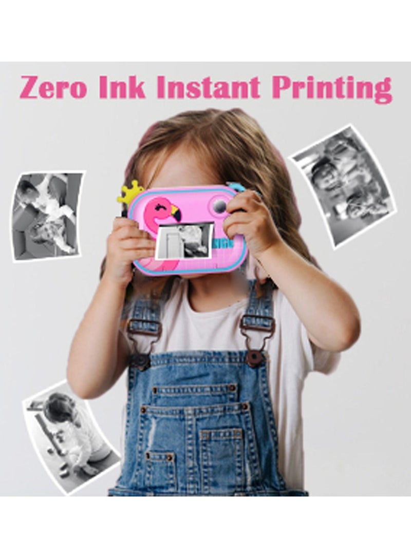 Wifi Instant Print Camera With 32GB Memory Card Zero Ink Kids Camera with Print Paper Selfie Video Digital Camera With HD 1080P 2.4 Inch IPS Screen Learning Camera For Birthday Christmas