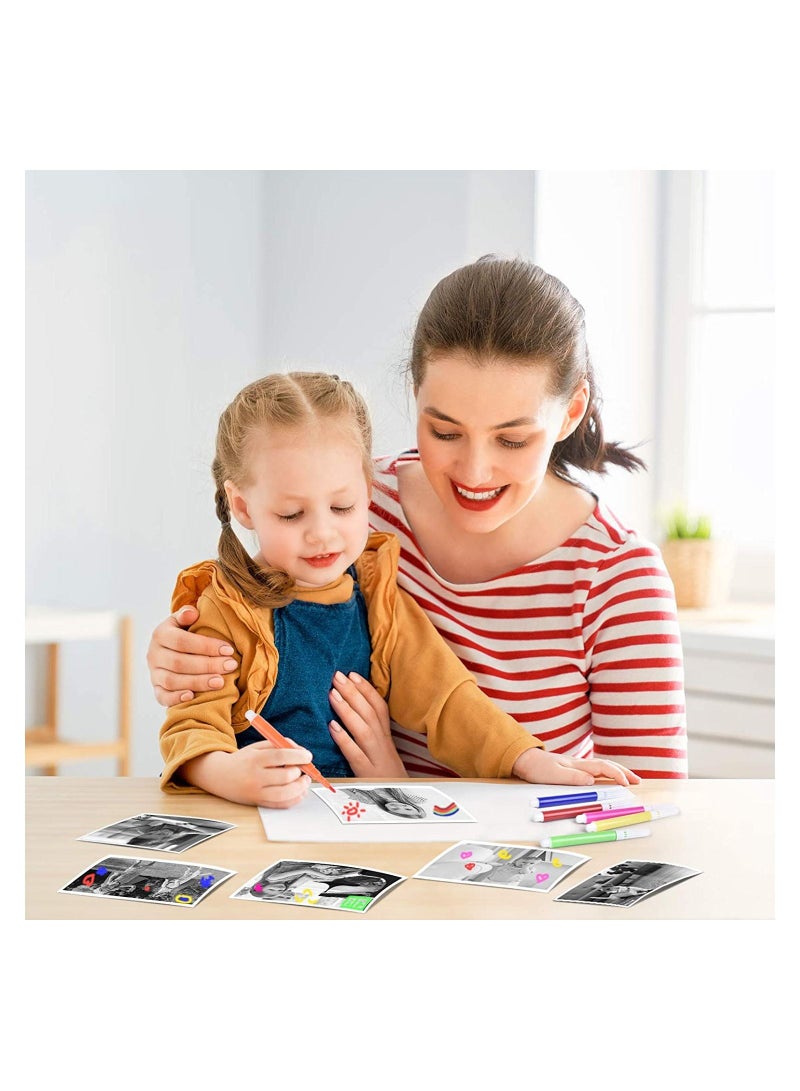 Wifi Instant Print Camera With 32GB Memory Card Zero Ink Kids Camera with Print Paper Selfie Video Digital Camera With HD 1080P 2.4 Inch IPS Screen Learning Camera For Birthday Christmas