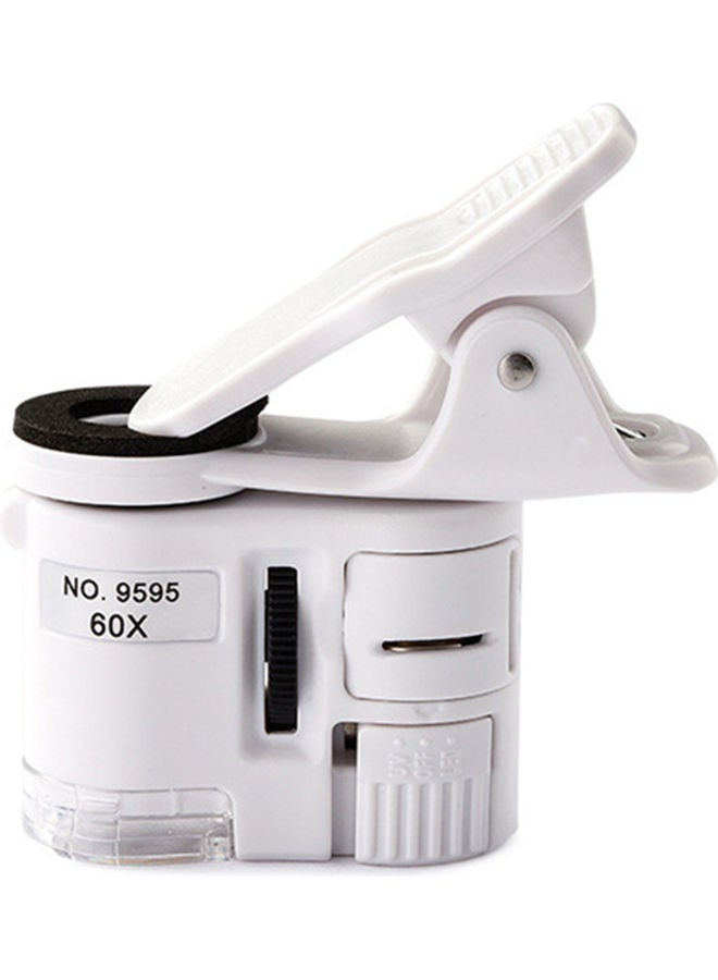 60X Mini Portable Smartphone Microscope White