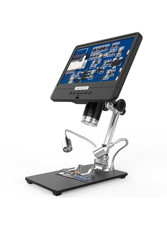 AD208S 8.5 Inch LCD Display Screen 5X-1200X Digital Microscope 1280 * 800 Adjustable 1080P Scope Soldering Tool with Two Fill Lights