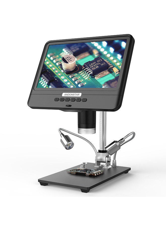 AD208S 8.5 Inch LCD Display Screen 5X-1200X Digital Microscope 1280 * 800 Adjustable 1080P Scope Soldering Tool with Two Fill Lights