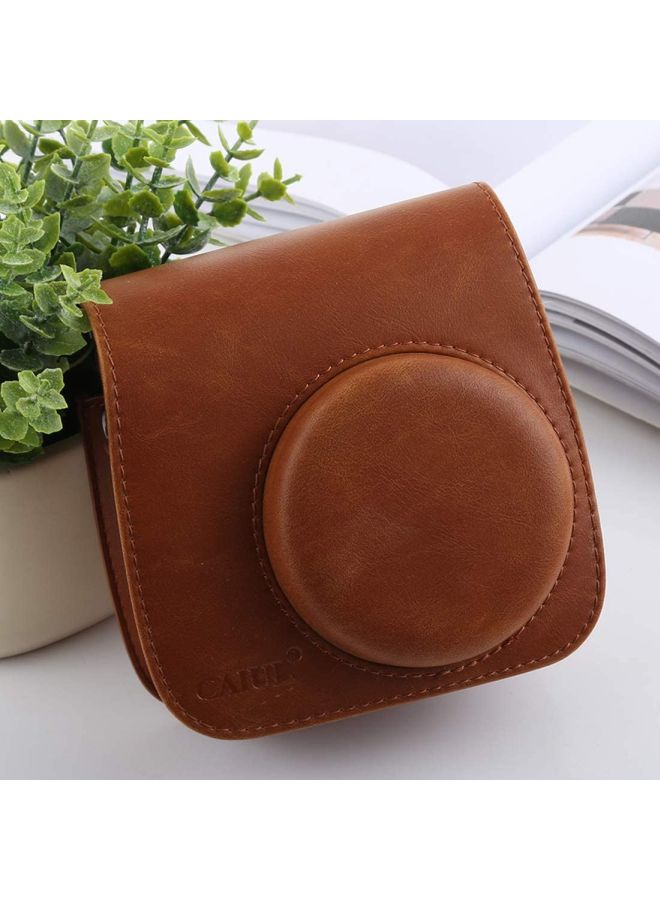 Instax Mini 8 PU Leather Camera Case Bag Brown