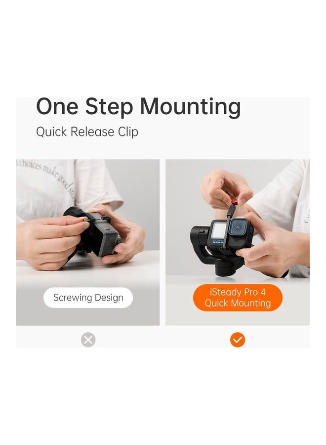iSteady Pro 4 3-Axis Handheld Sports Camera Gimbal Stabilizer Black
