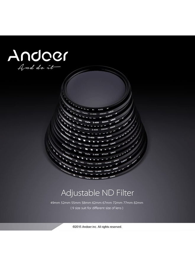 Neutral Density Adjustable Lens Filter 5.8cm Black/Clear