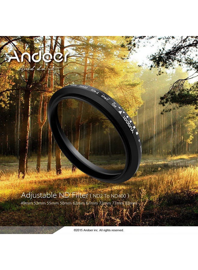 Neutral Density Adjustable Lens Filter 5.8cm Black/Clear