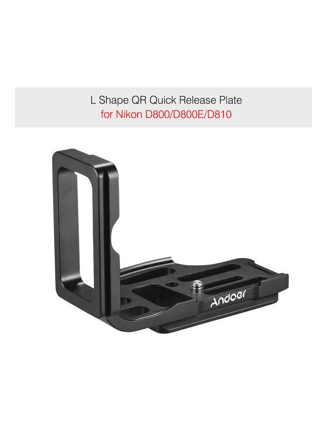 L-Shape Quick Release Plate Camera Bracket Black