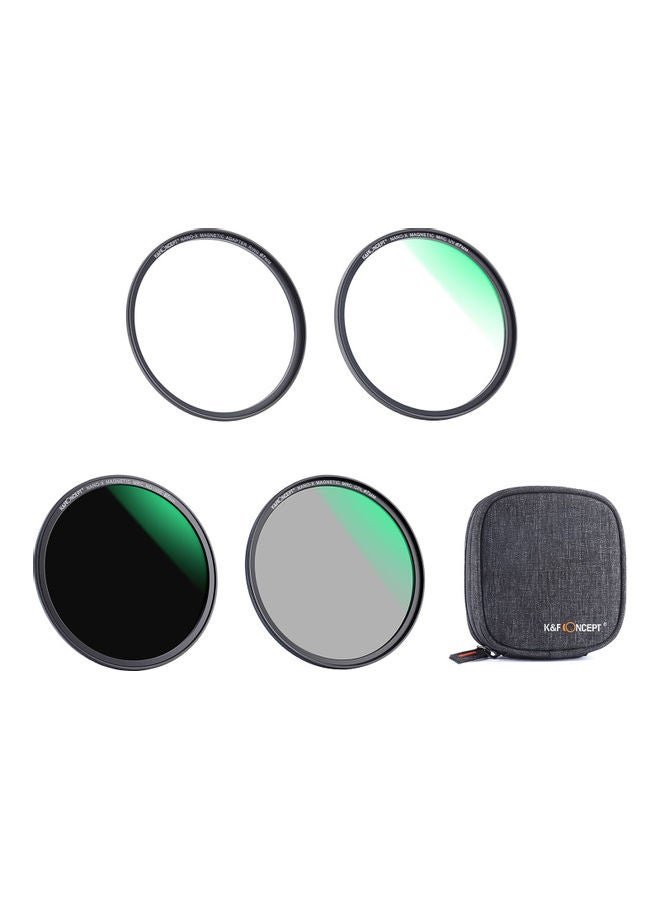 4-Piece Ultra Clear Magnetic Filter With Pouch Multicolour