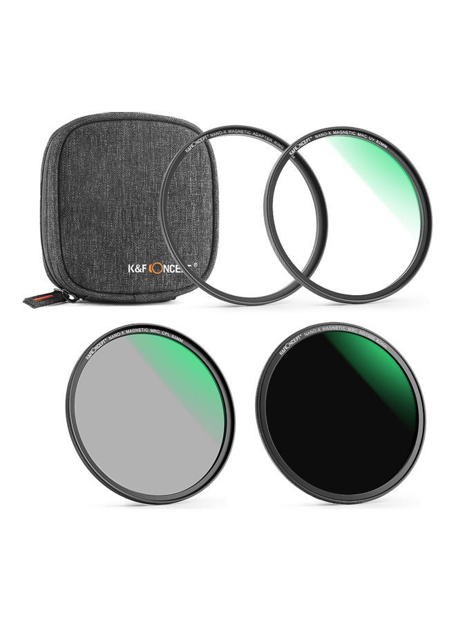 4-Piece Ultra Clear Magnetic Filter With Pouch Multicolour