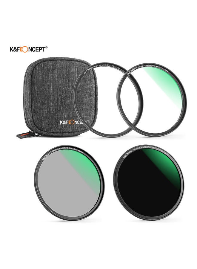 4-Piece Ultra Clear Magnetic Filter With Pouch Multicolour