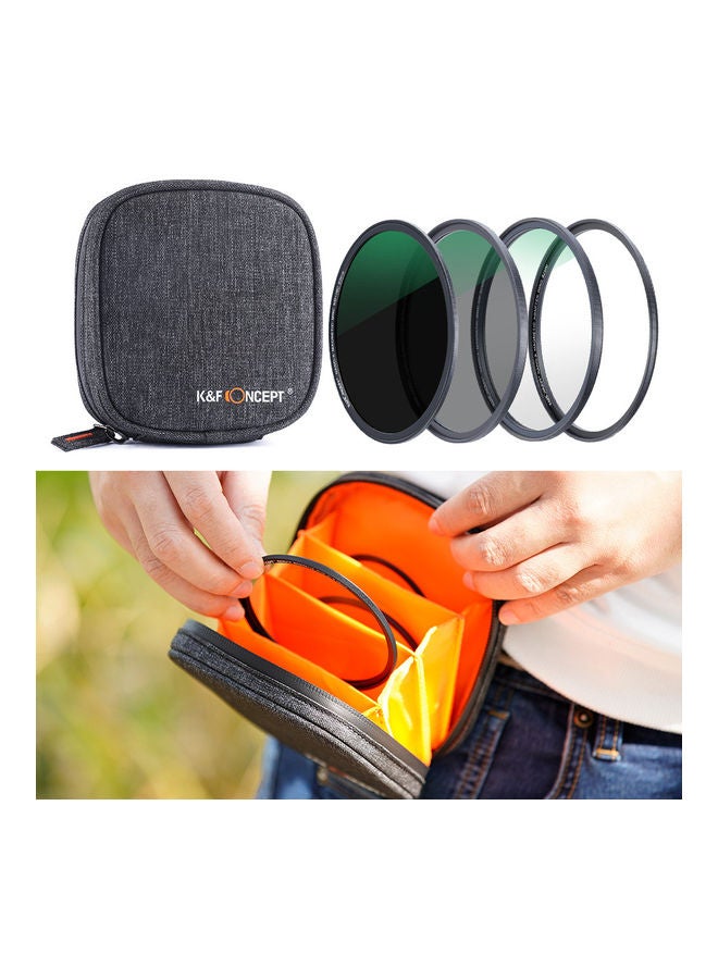 4-Piece Ultra Clear Magnetic Filter With Pouch Multicolour