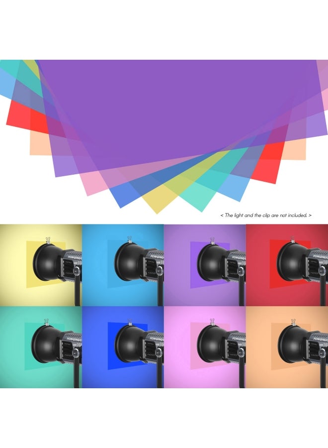 8-Piece Transparent Gel Lighting Filter Multicolour