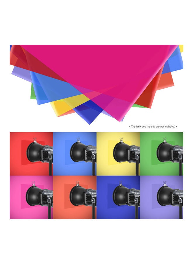 8-Piece Gel Lighting Filter Set Multicolour
