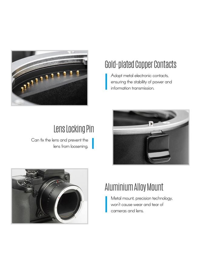 DG-GFX Automatic Electronic Macro Extension Tube Adapter Ring Black