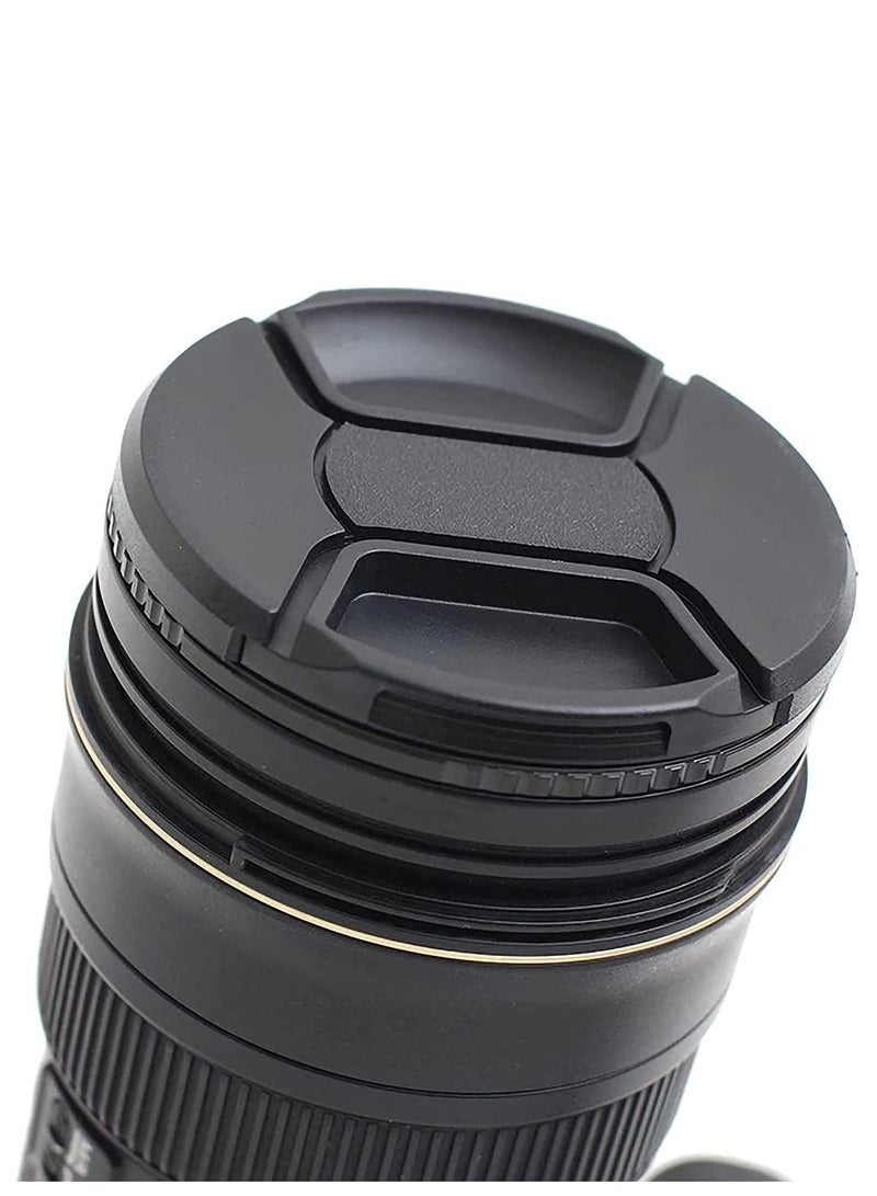 2 x 77mm Lens Cap Front Cover Protector Snap On Center Pinch for Camera Canon Nikon Sony DSLR