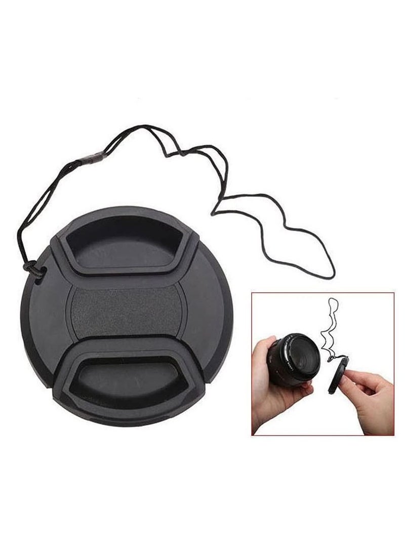 2 x 77mm Lens Cap Front Cover Protector Snap On Center Pinch for Camera Canon Nikon Sony DSLR