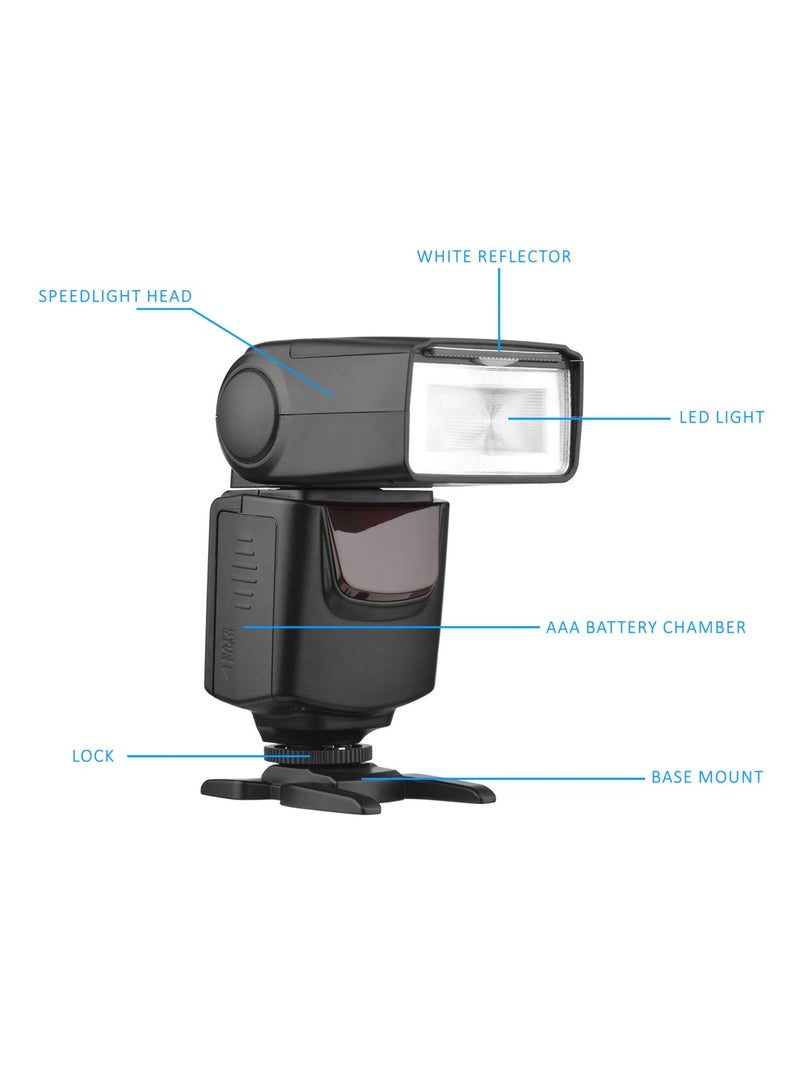 COOPIC CF550 Speed lite Flash Compatible with Canon Nikon Panasonic Olympus Pentax and Other DSLR Digital Cameras with Standard Hot Shoe