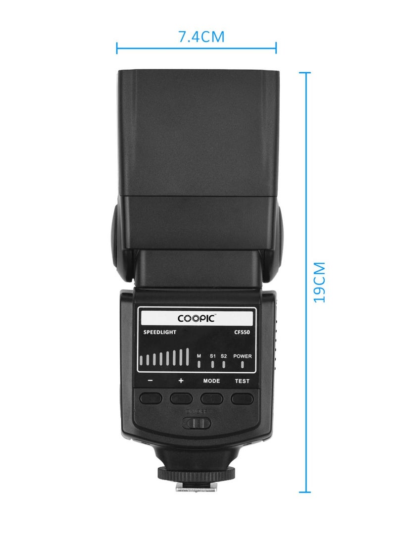 COOPIC CF550 Speed lite Flash Compatible with Canon Nikon Panasonic Olympus Pentax and Other DSLR Digital Cameras with Standard Hot Shoe