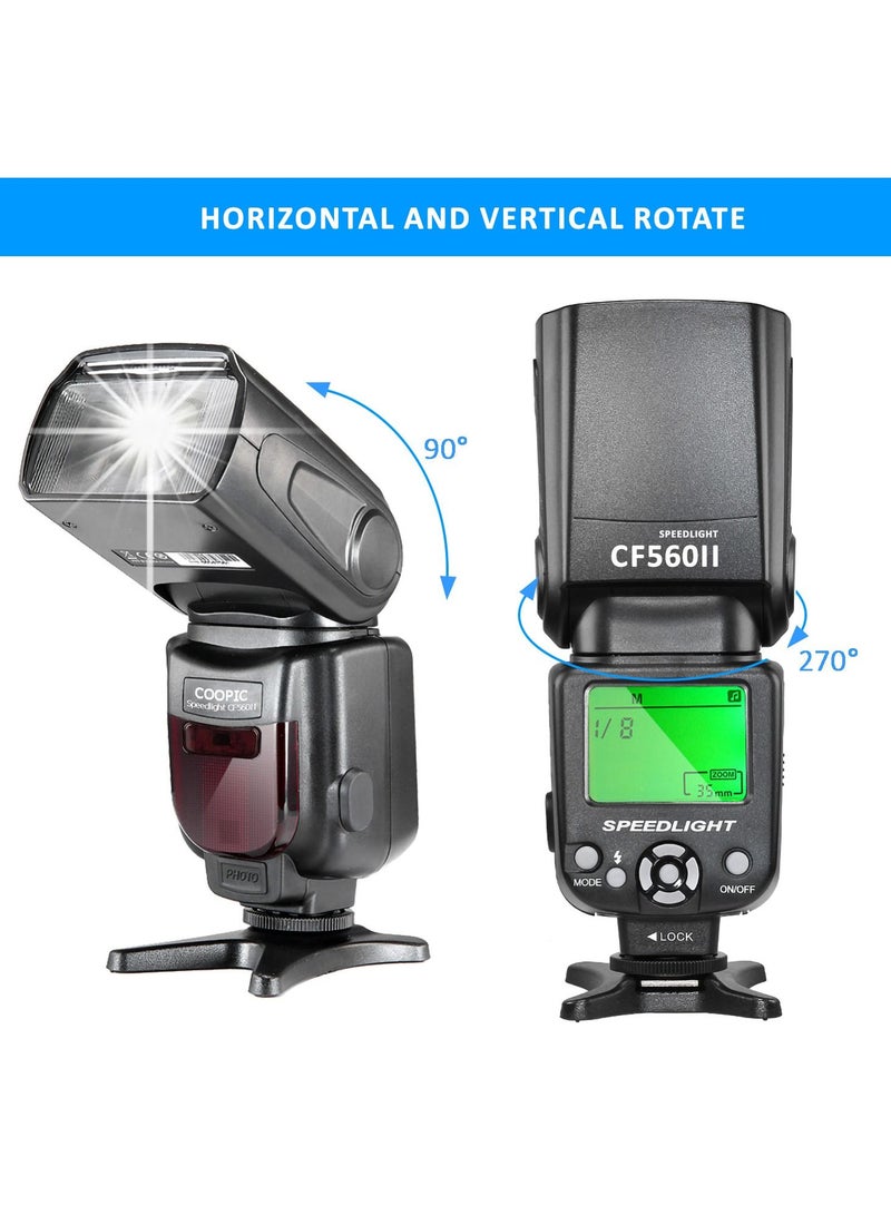COOPIC CF580EX C LCD Display Flash Wireless GN56 5500K TTL Flash Speedlite Compatible with Canon 7D Mark II 5D Mark II III IV 1300D 1200D 1100D 750D 650D 600D 550D 100D 80D 70D 60D etc,