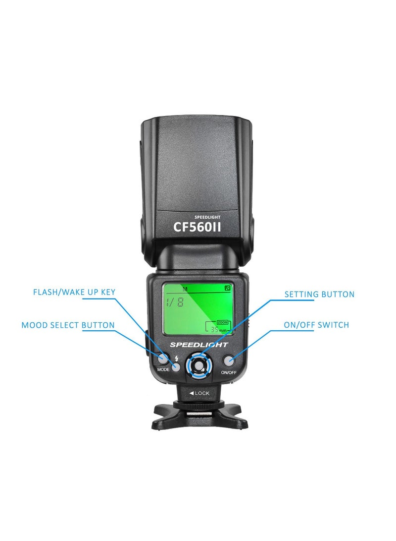 COOPIC CF580EX C LCD Display Flash Wireless GN56 5500K TTL Flash Speedlite Compatible with Canon 7D Mark II 5D Mark II III IV 1300D 1200D 1100D 750D 650D 600D 550D 100D 80D 70D 60D etc,