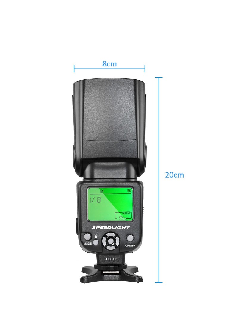 COOPIC CF580EX C LCD Display Flash Wireless GN56 5500K TTL Flash Speedlite Compatible with Canon 7D Mark II 5D Mark II III IV 1300D 1200D 1100D 750D 650D 600D 550D 100D 80D 70D 60D etc,