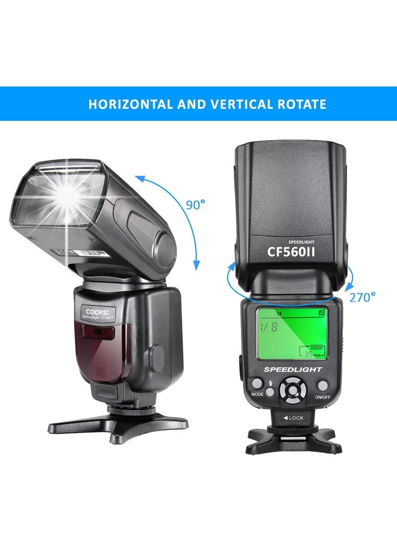 COOPIC CF580EX C LCD Display Flash Wireless GN56 5500K TTL Flash Speedlite Compatible with Canon 7D Mark II 5D Mark II III IV 1300D 1200D 1100D 750D 650D 600D 550D 100D 80D 70D 60D etc,