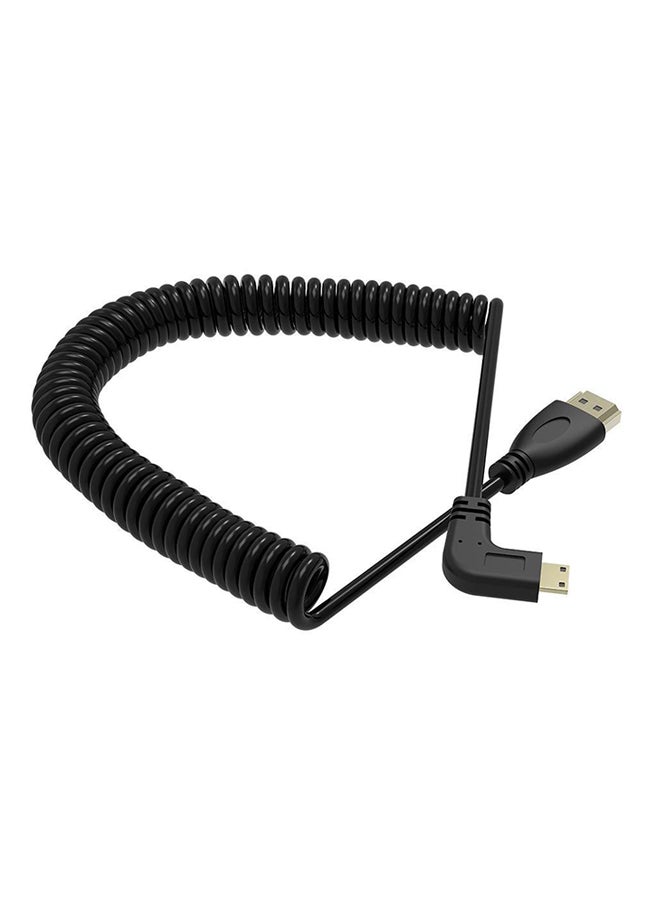 Mini HDMI To HDMI Male Extension Cable Black