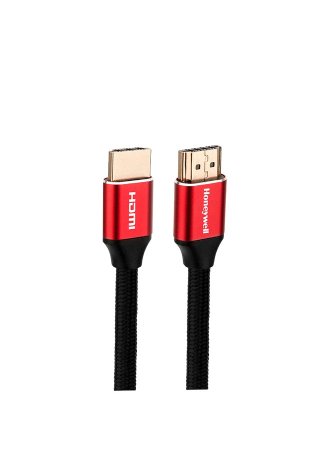 HDMI 2.1, 8k@60Hz Cable With Ethernet, 2 Mtr (6.6ft), 4K@120Hz UHD Resolution, 48 GBPS High Speed, Comaptible With Television, Soundbar, Gaming Console, PC, Laptop Red Black-2.1