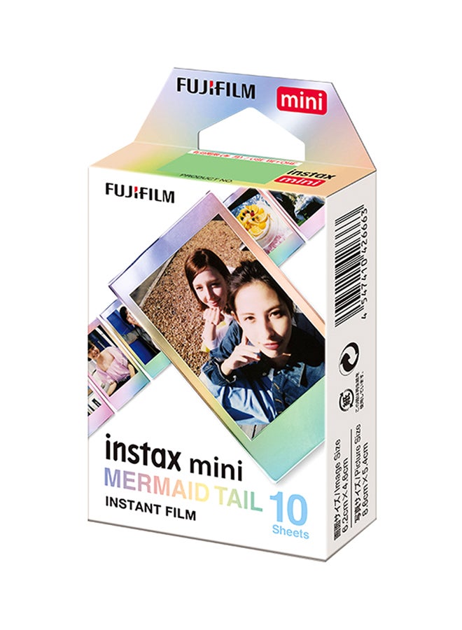 10-Piece Instax Mini Photo Paper Film 8.6x5.4cm Mermaid Tail