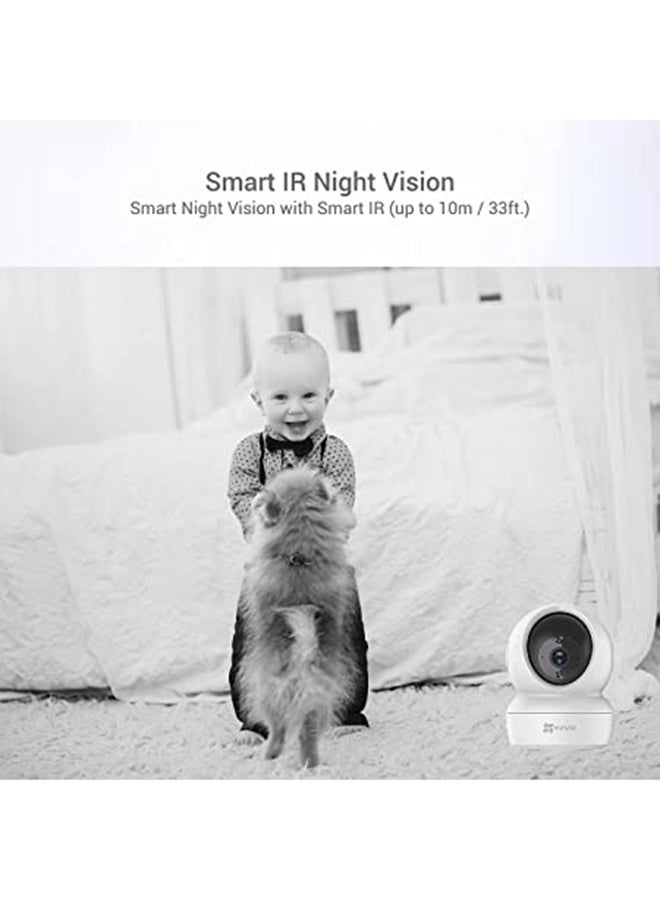 C6N Security Camera, 2K, 3MP, Indoor Camera, Baby Monitor, Wi-Fi Camera For Home With Smart Motion Tracking, Excellent mage, 8X Digital Zoom, Night Vision, Two-way Audio, H_265, Works With Alexa - C6N 3MP White