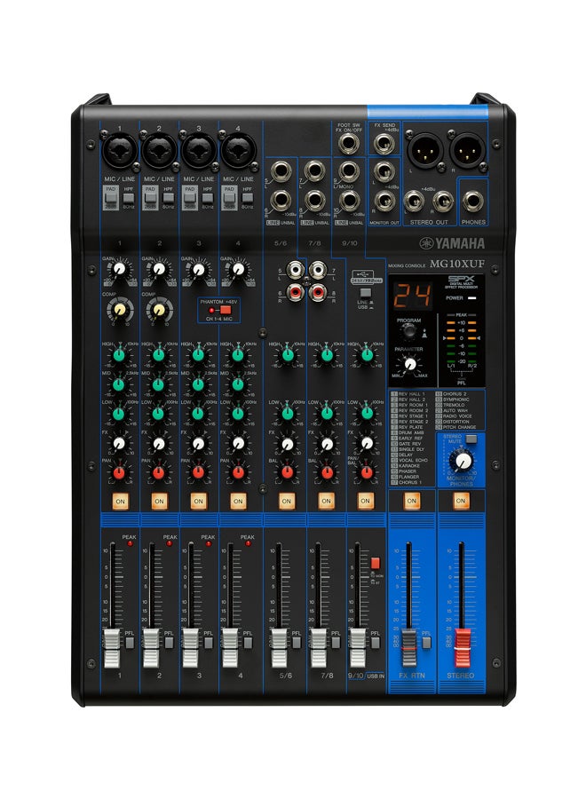 MG Series 10-Channel Analog Mixer MG10XUF Black