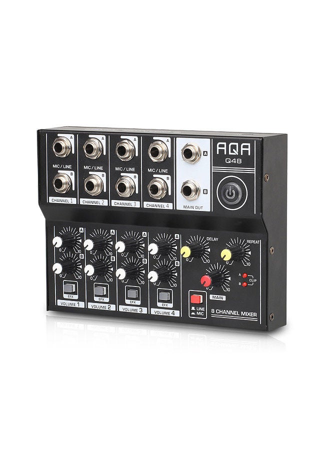 8 Channel Multifunctional Usb Audio Mixer Portable Sound Mixer Professional Home-Use Dual Microphone Inputs Sound Mixer